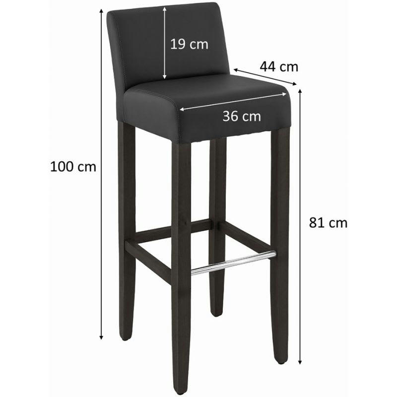 CLINTON - Tabouret de bar moderne en effet cuir