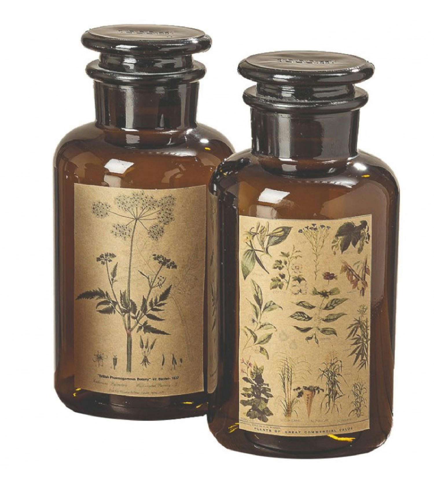 APOTHICAIRE - Set de 2 flacons décoratifs en verre H22cm