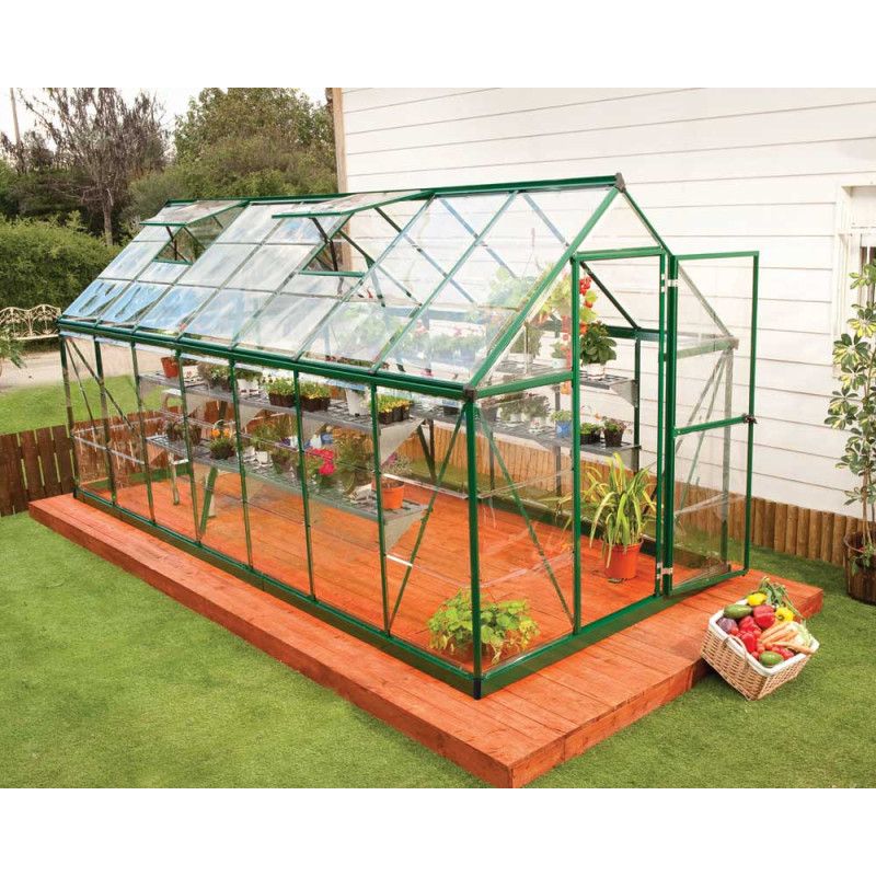 Serre en polycarbonate Harmony verte 7,6 m² CANOPIA