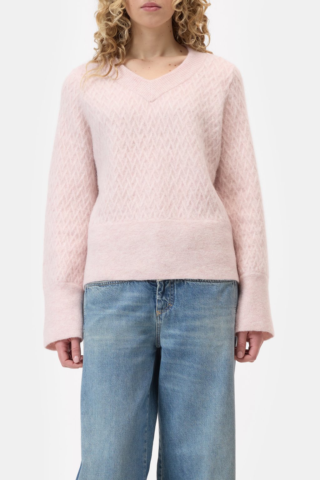V-Pullover aus Alpaka-Woll-Mix-Garn