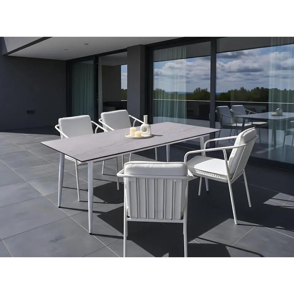 TOLENTINO - Tuintafel - Wit - HPL/Aluminium