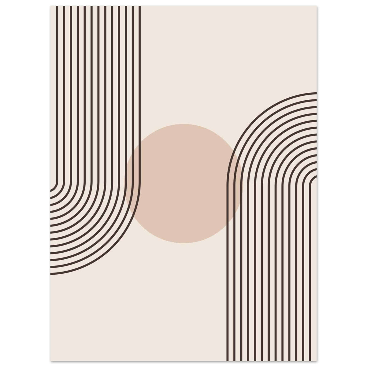 Artfulprints Poster Boho – Retro wave  - 30x40 cm - Grijs