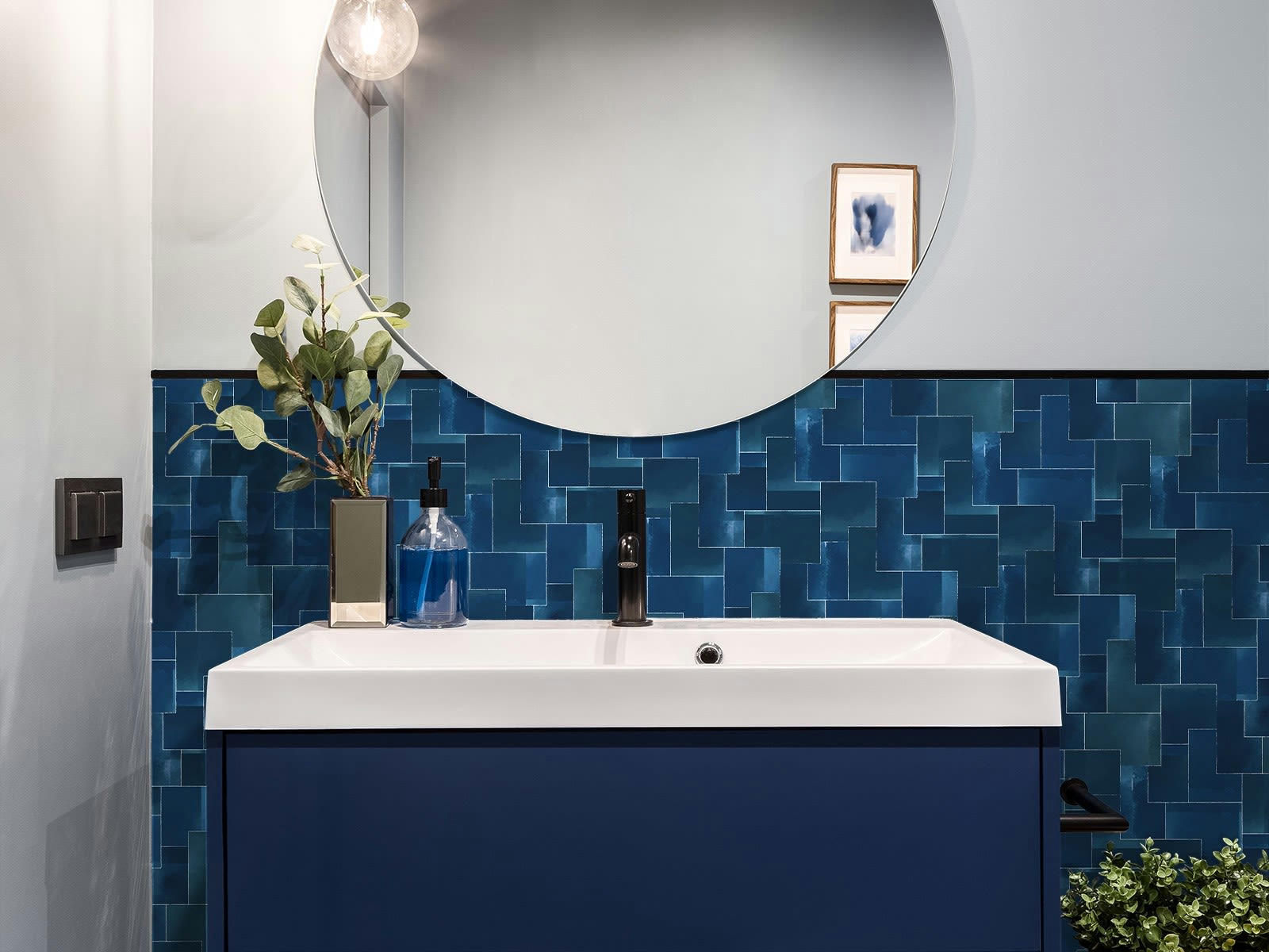 ZELLIGE - Crédence adhésive bleu océan 200x40cm