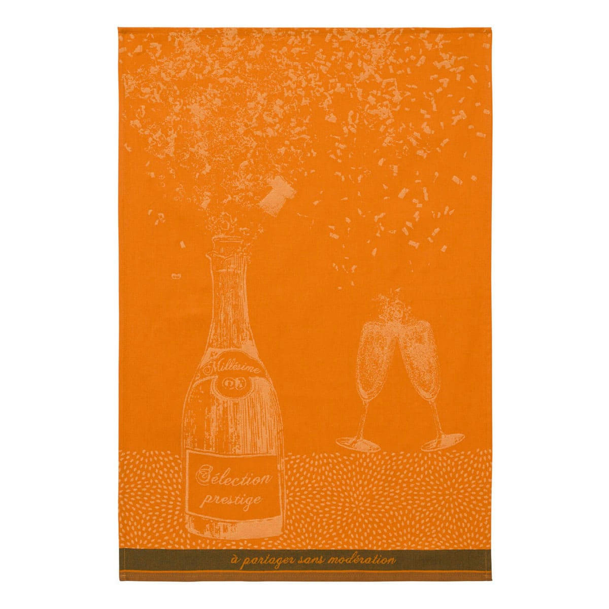 SELECTION PRESTIGE - Torchon imprimé en coton Orange 50x75