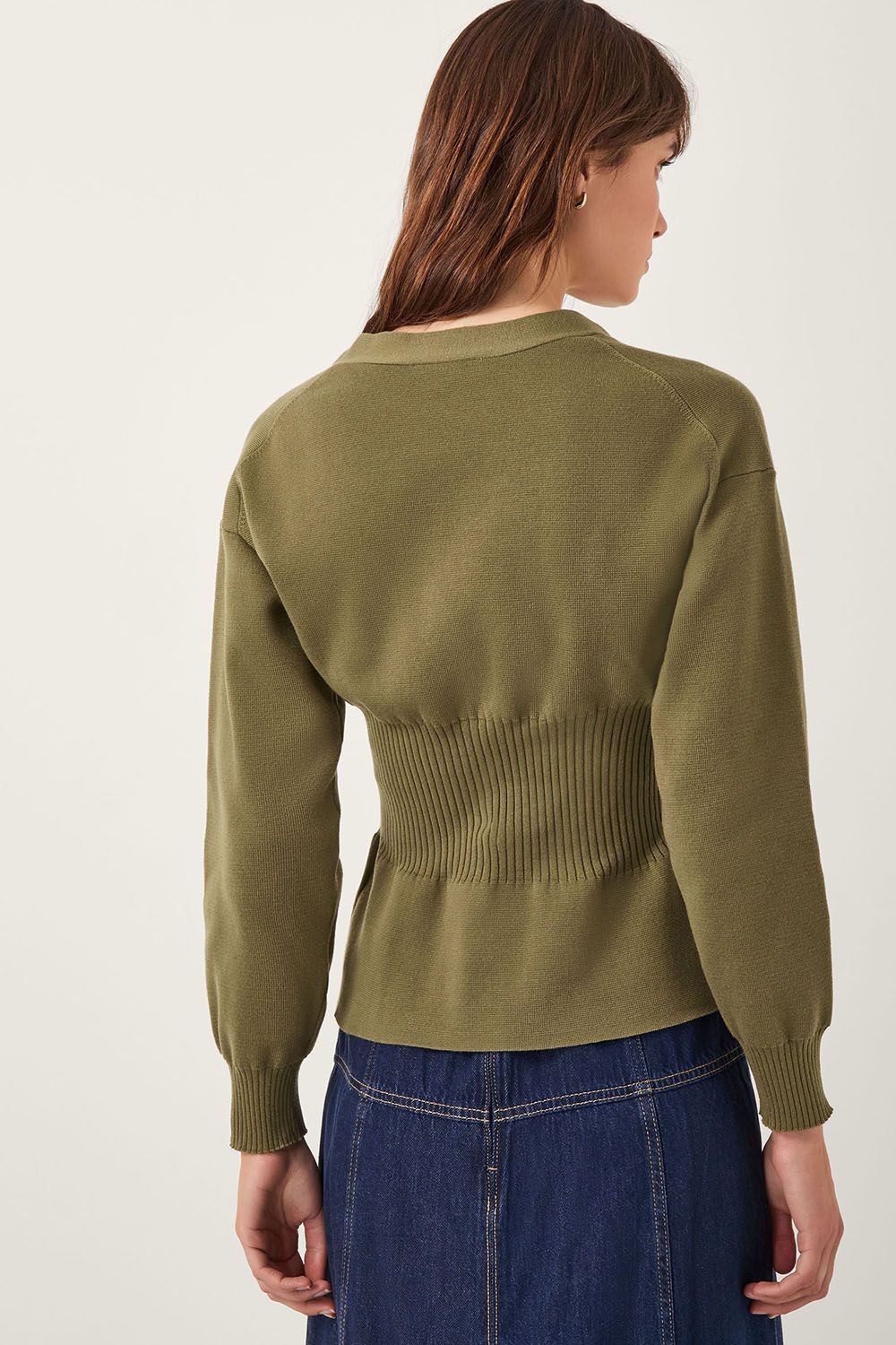 Monsoon Suzy Fitted V-Neck Cardigan Green