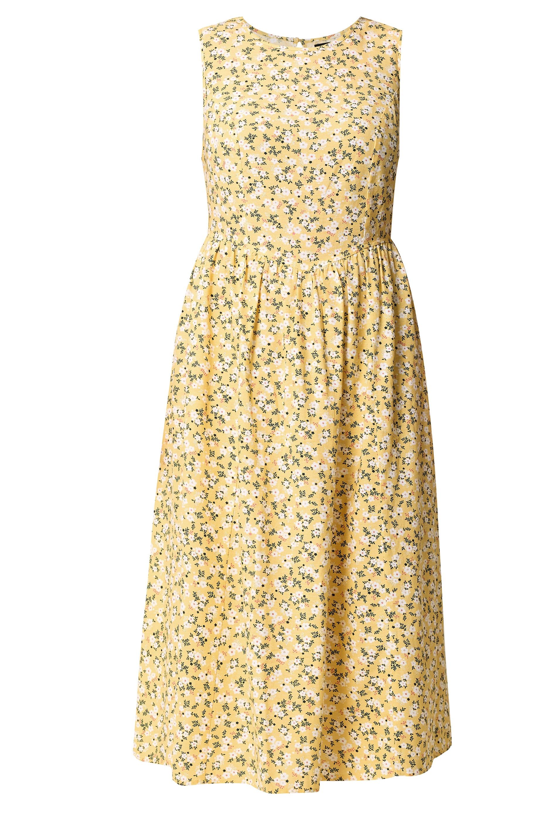 Yours Disty Floral Linen Maxi Dress