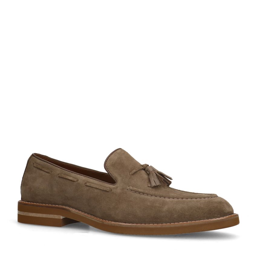 Manfield Taupe suède loafers