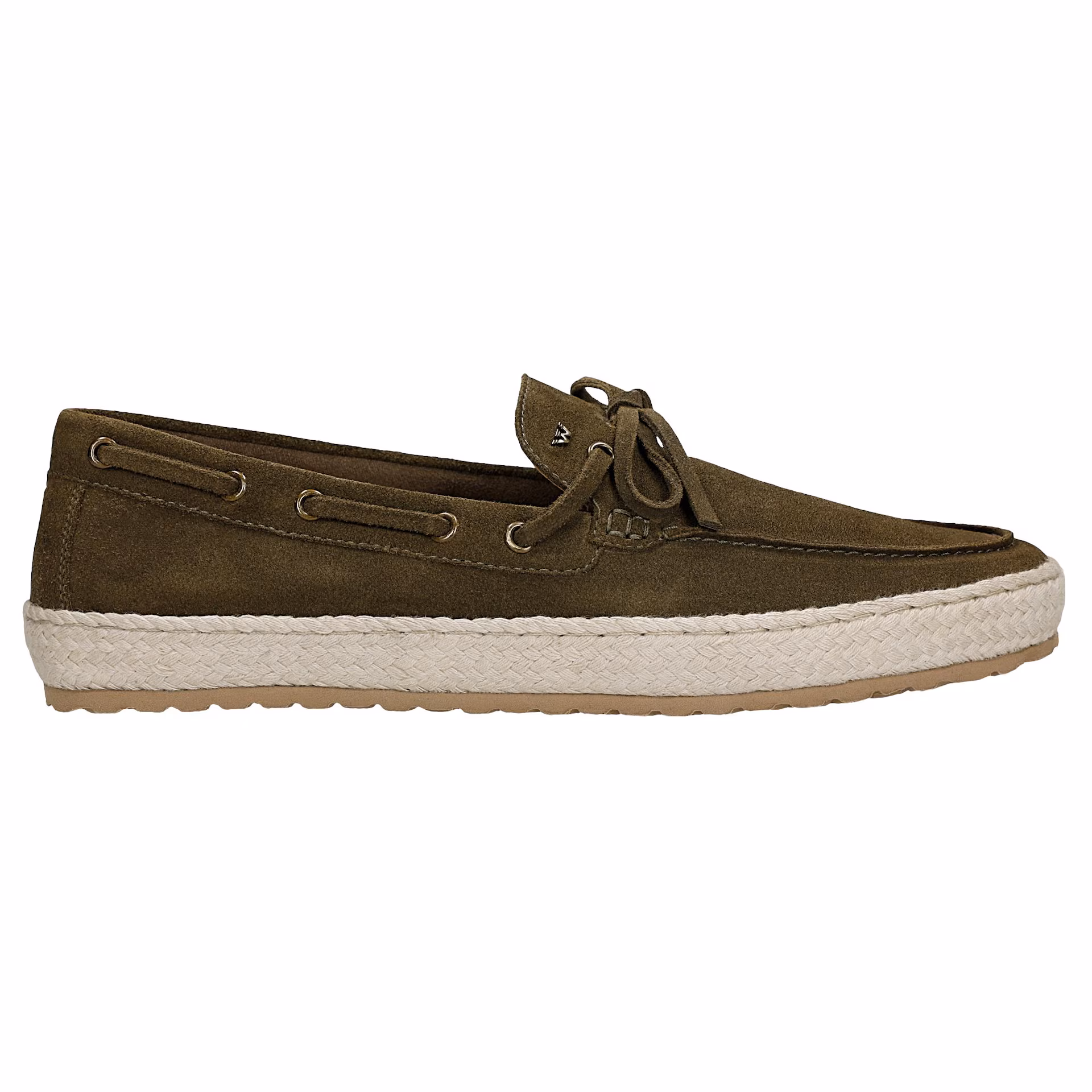 Ciemnozielone espadryle męskie typu boat shoes