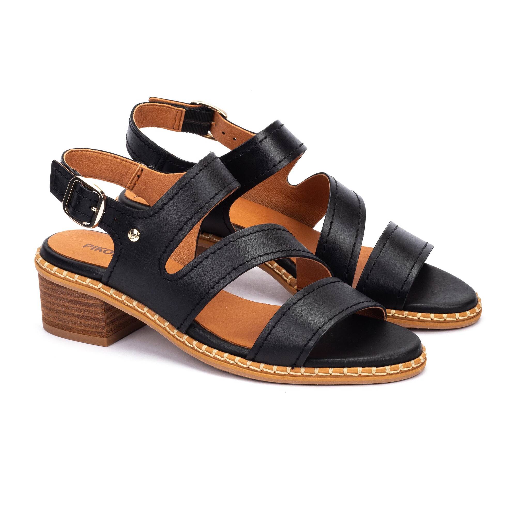 BLANES - Sandalias de tacón con hebilla para mujer