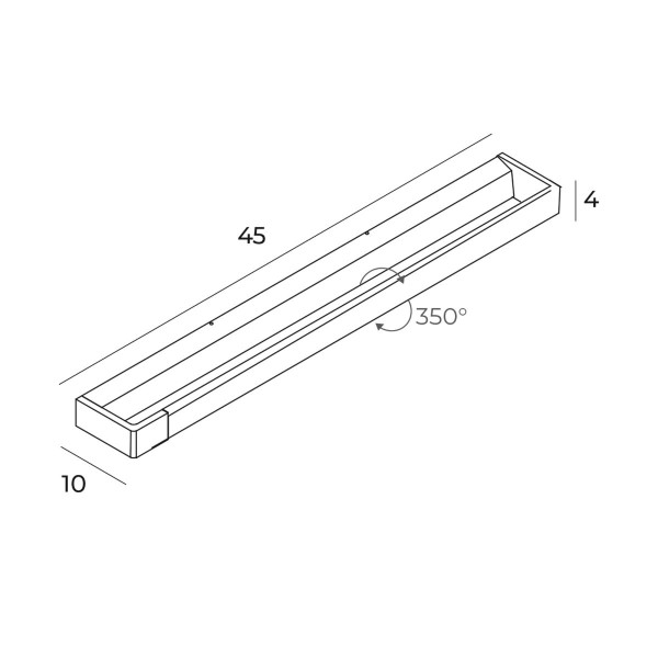Kinkiet FLINKbiały LED 1x12W 960lm wym:4x45x10cm IP44 Maxlight