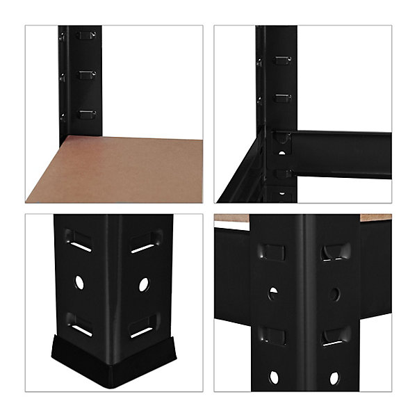 etagère charge lourde meuble de rangement mdf noir Helloshop26