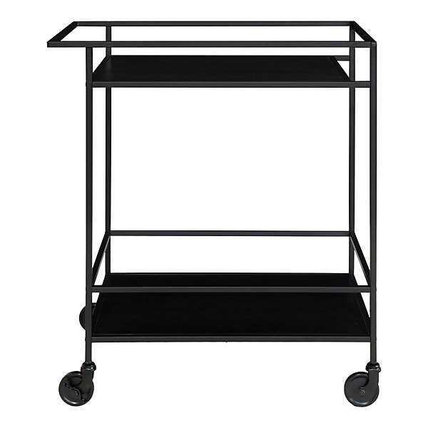 Chariot de bar Vita avec 2 étagères - Desserte élégante en noir, cadre robuste 68x40x79 cm