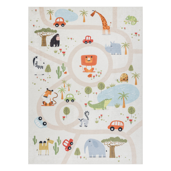 Dywan do prania BAMBINO 1165 Zoo, dla dzieci, antypoślizgowy - 80x150 cm