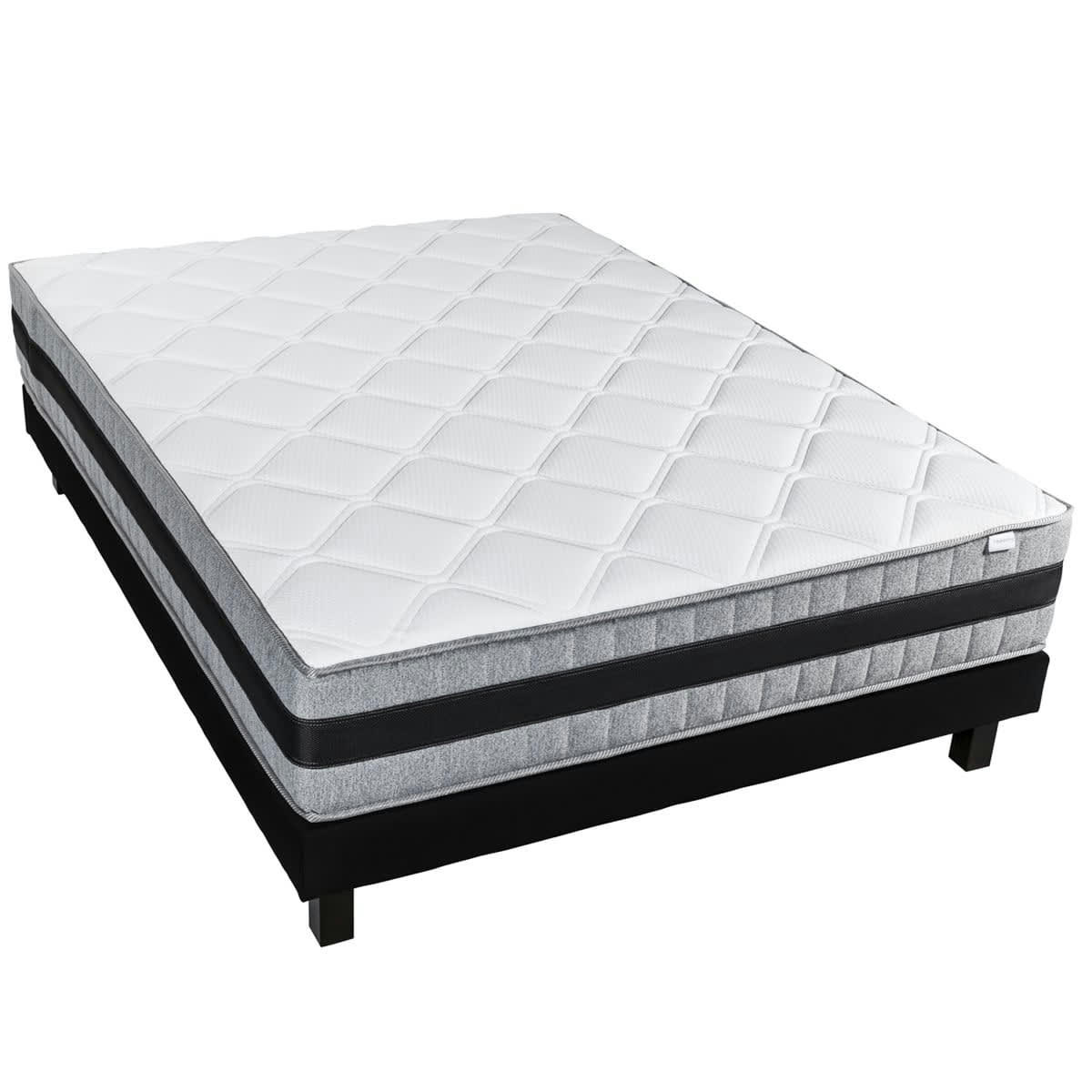 ENSEMBLE MEMO LUXE - Ensemble Matelas 180x200 Mémoire de forme + Sommier