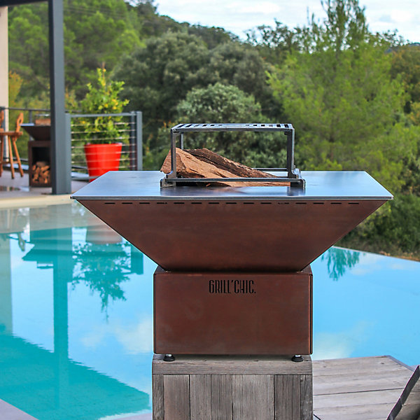 Brasero Mini Cevenol De Table Corten Carre 42 Simple Cuve