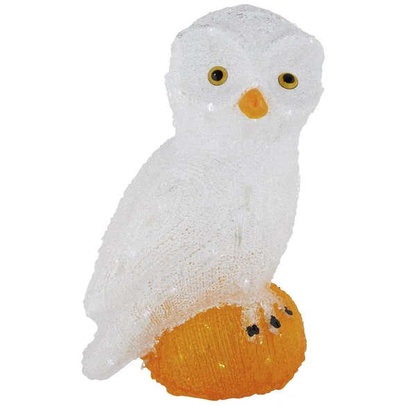 Weihnachtsfigur, Eule, Höhe: 36 cm, netz, weiss/orange