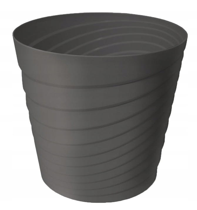 Osłonka plastikowa antracyt ozdobna na kwiaty 14x12,8 cm
