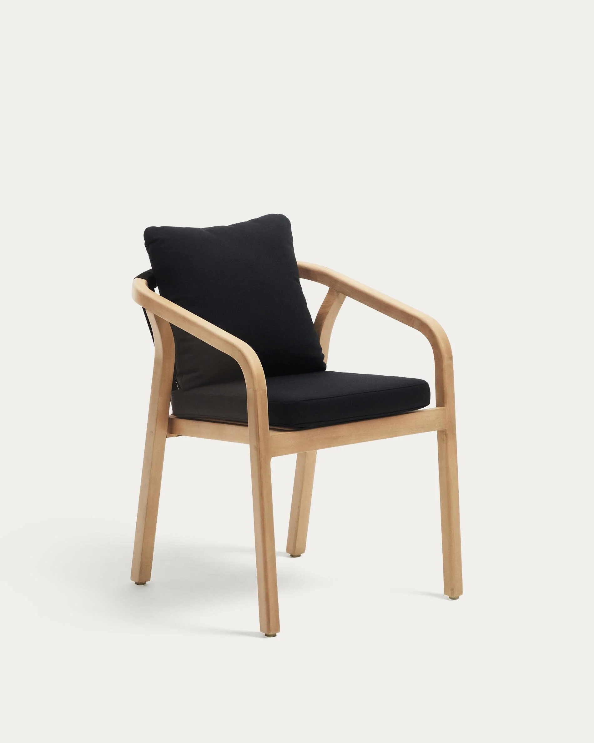 Malaret stackable chair in FSC 100% solid eucalyptus wood and black cord