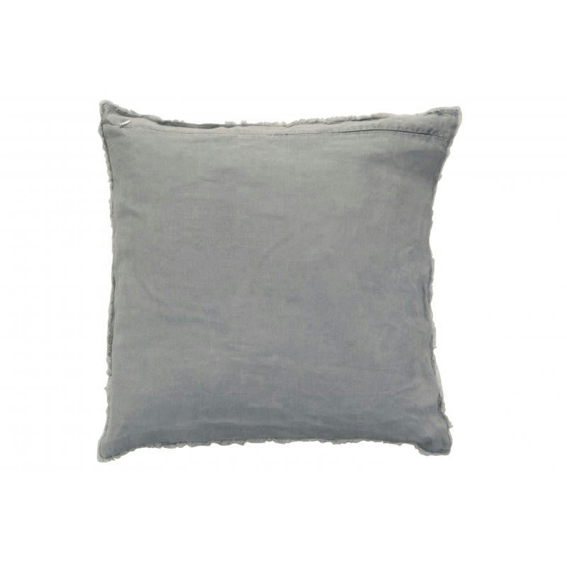 LIN - Coussin délavé lin bleu gris 45x45