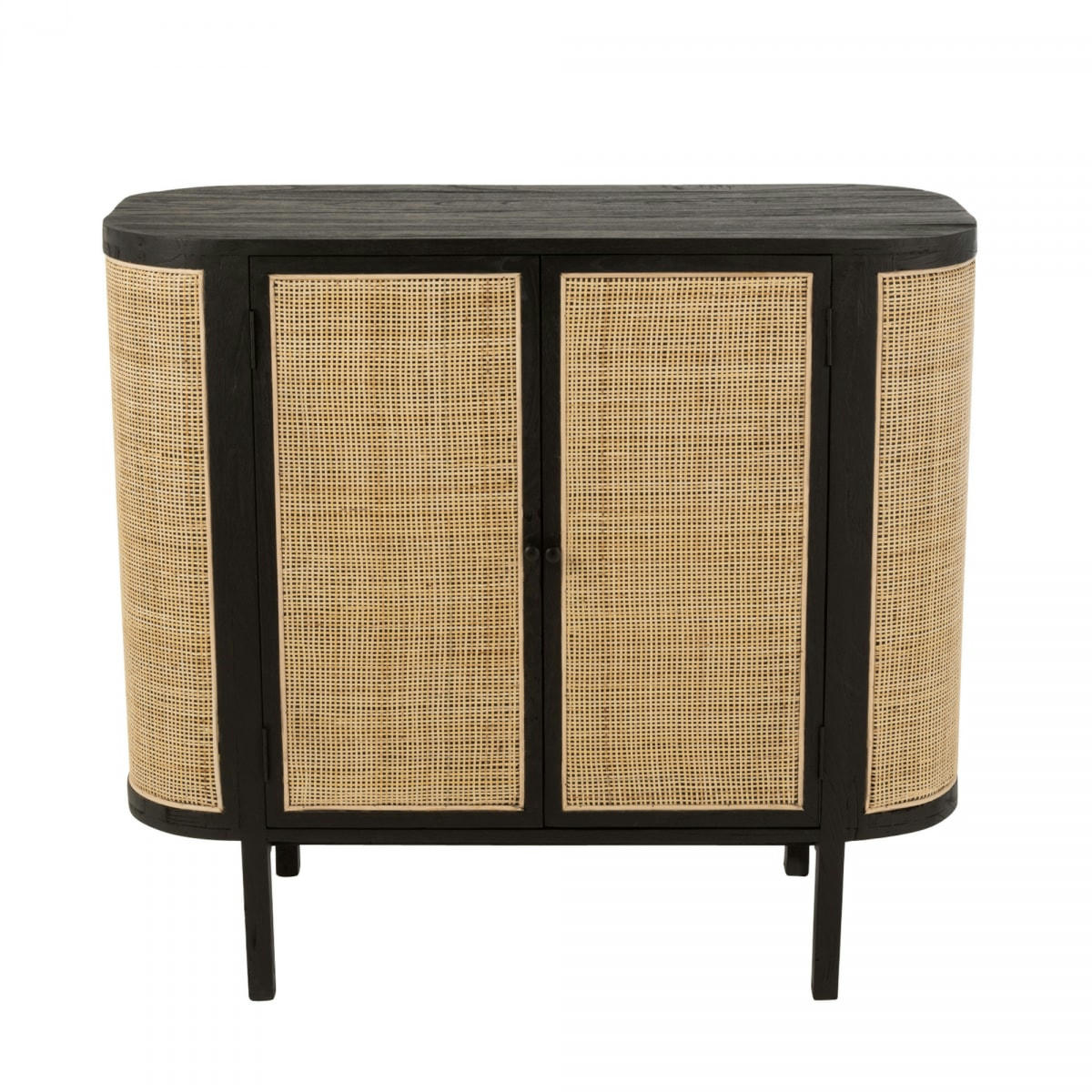 DAISY - Buffet 2 portes en cannage et bois noir