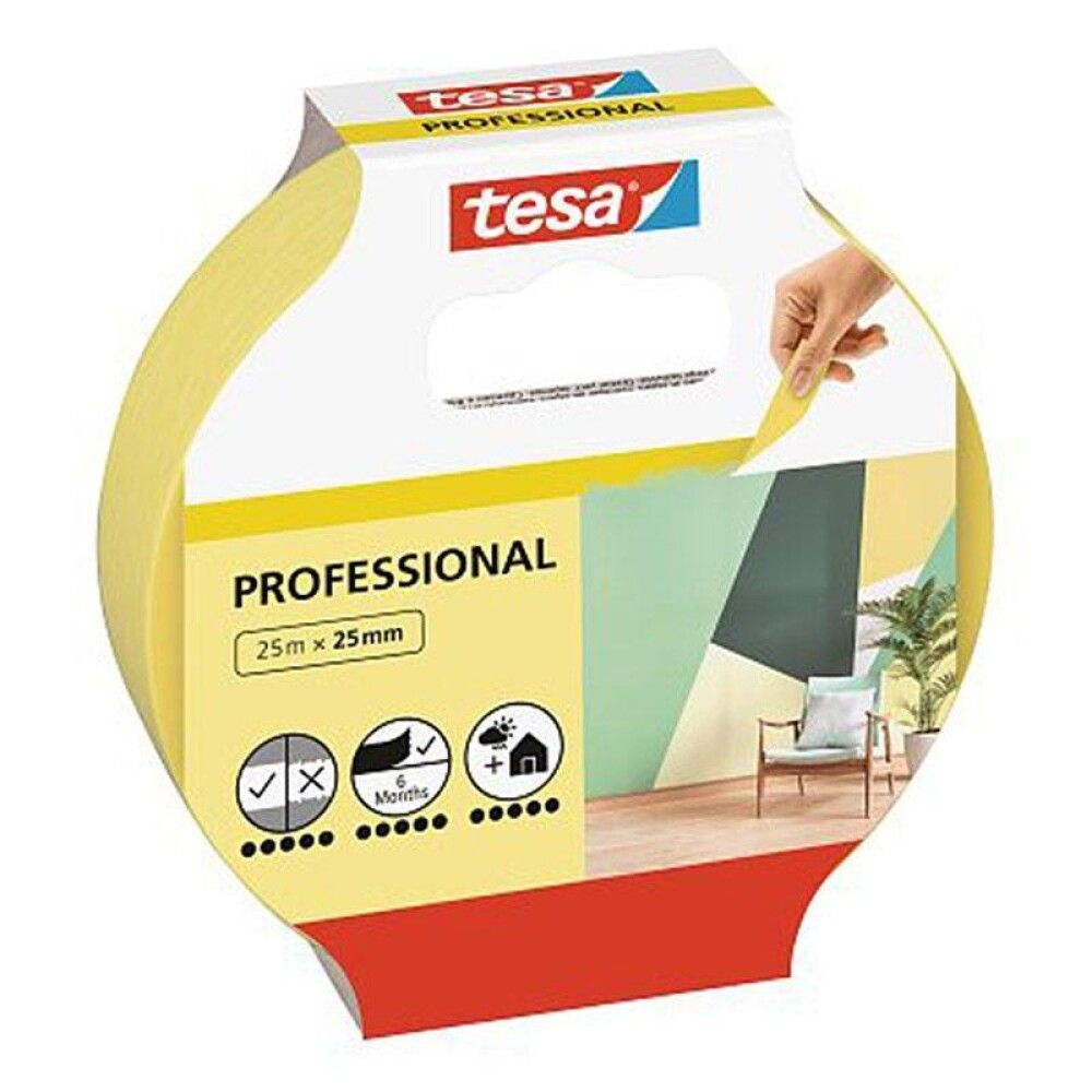MASKERINGSTAPE TESA MASKING PAINT PROFESSIONAL 25MX25MM