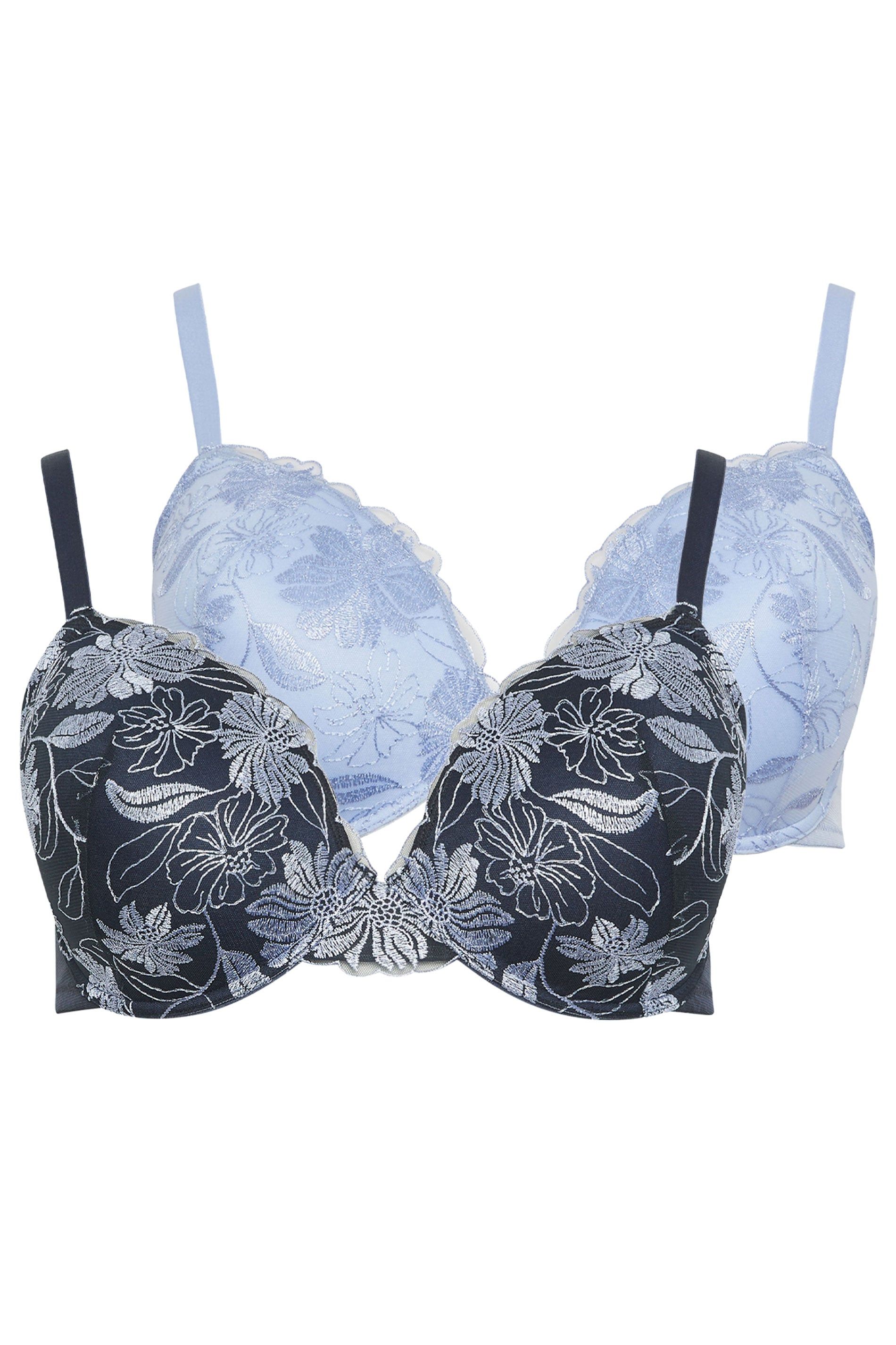 Yours 2 Pack Embroidered Floral Padded Bras