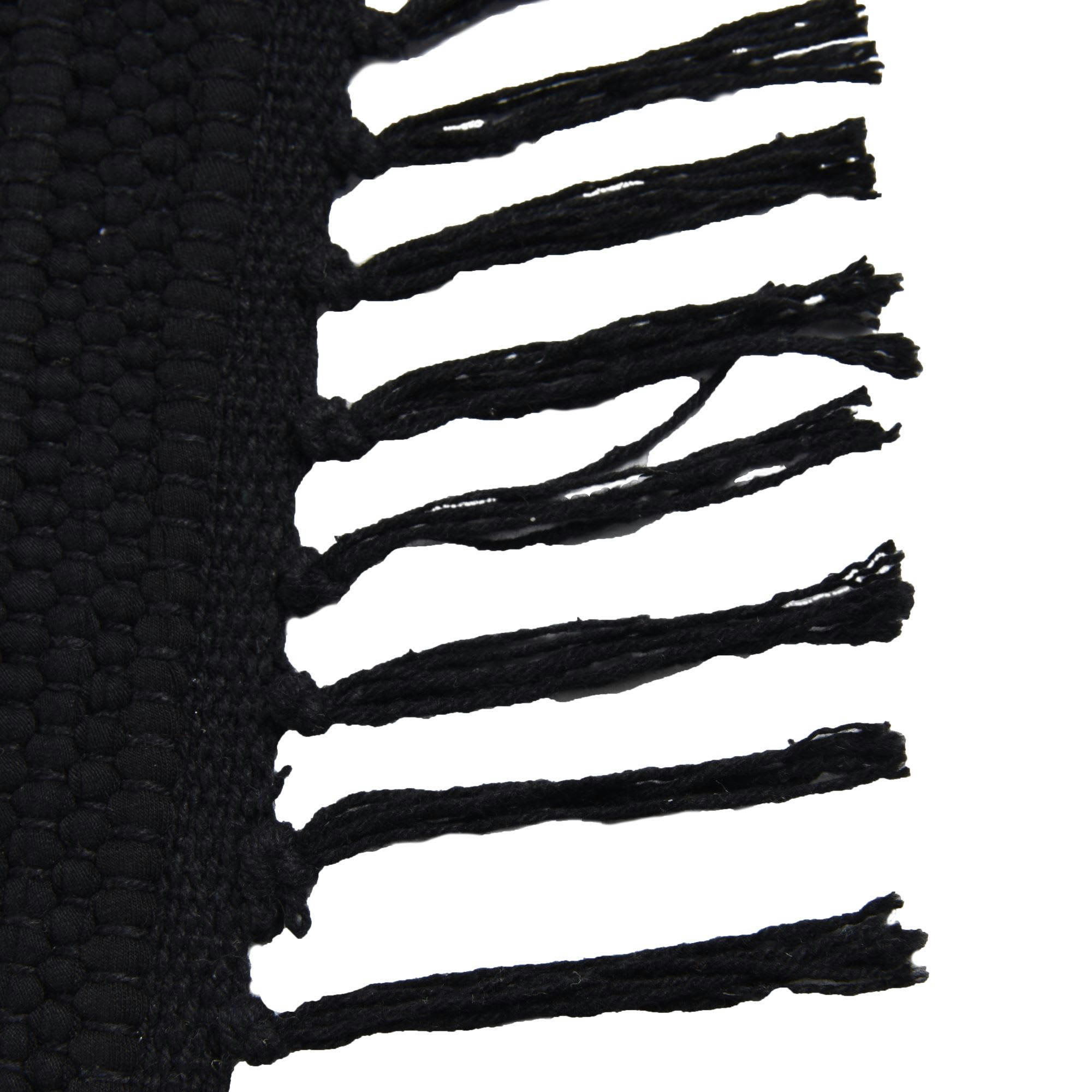 HAPPY COTTON - Tapis réversible en coton - tissé à la main - Noir 60x120