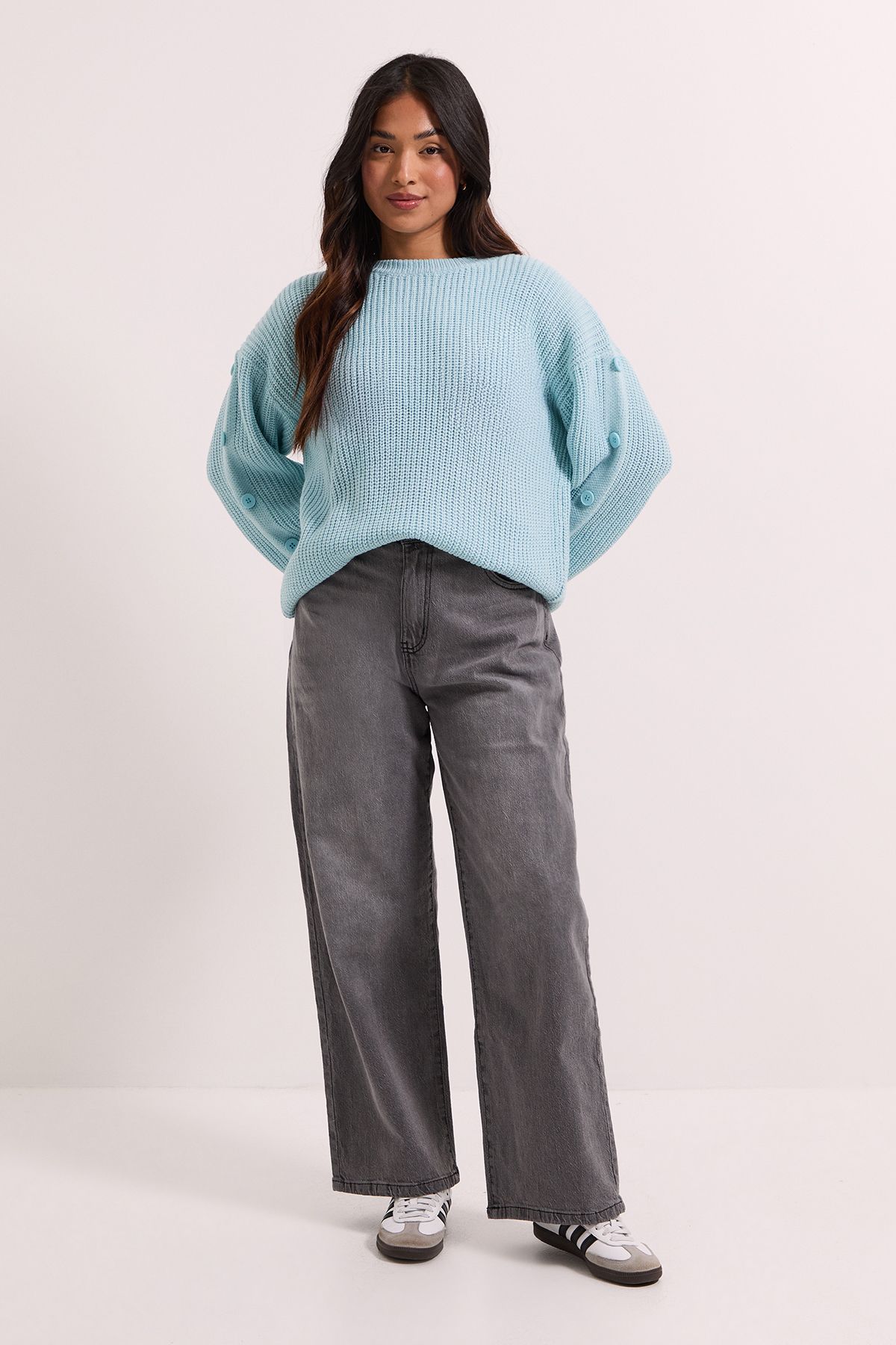 Dorothy Perkins Petite Button Overarm Jumper