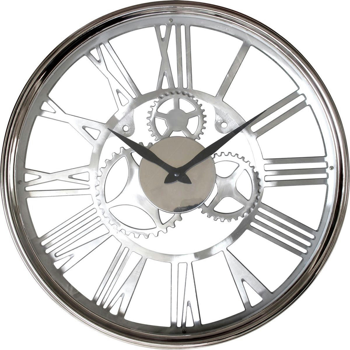 HORLOGE EN MÉTAL AVEC MÉCANISME APPARENT - Horloge ronde sans fond mécanisme apparent 45cm