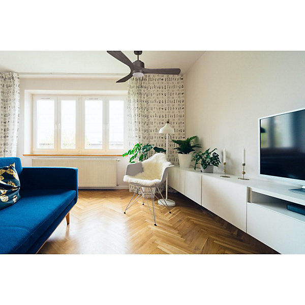 Modulo de KlassFan - Super destratificateur et ventilateur DC 132 cm Gris basalte pales bois noirLumièredimmable 25 à 40 m²