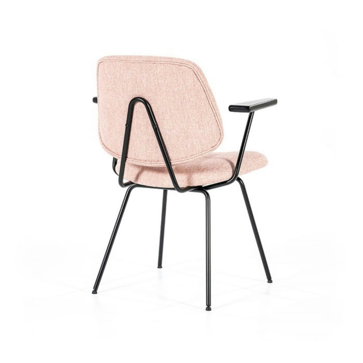 EDITE - Chaise moderne avec accoudoirs en tissu rose