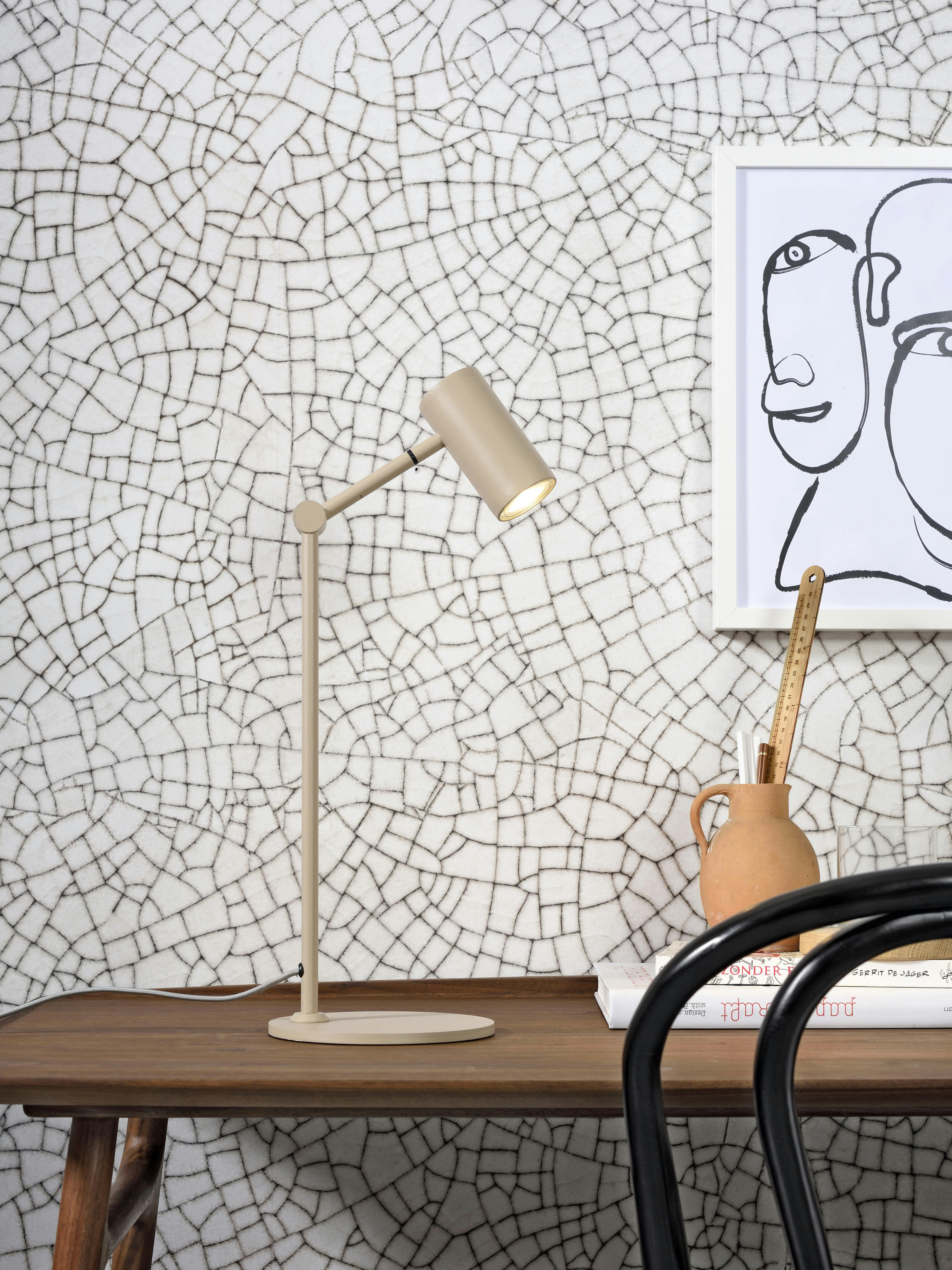 MONTREUX - Lampe de table inclinable beige H40cm