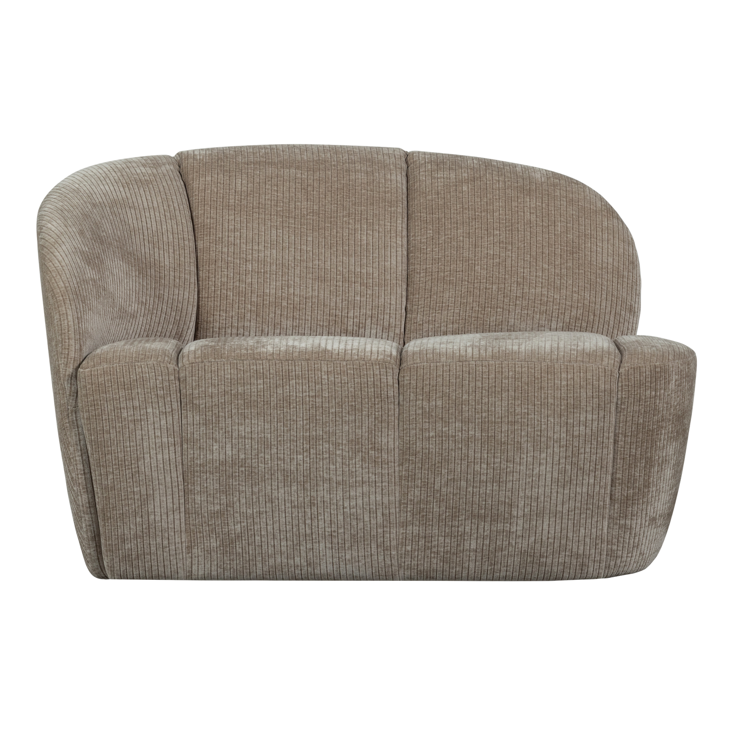 WOOOD 2-zits bankje links Mojo - Geweven Ribstof Donkerzand -Polyester