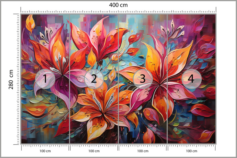 Fototapeta Abstrakcyjne Kwiaty W Stylu Vintage 400x280cm