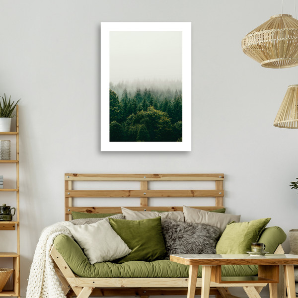 Feeby Obraz na płótnie, Zielony las we mgle 40x60