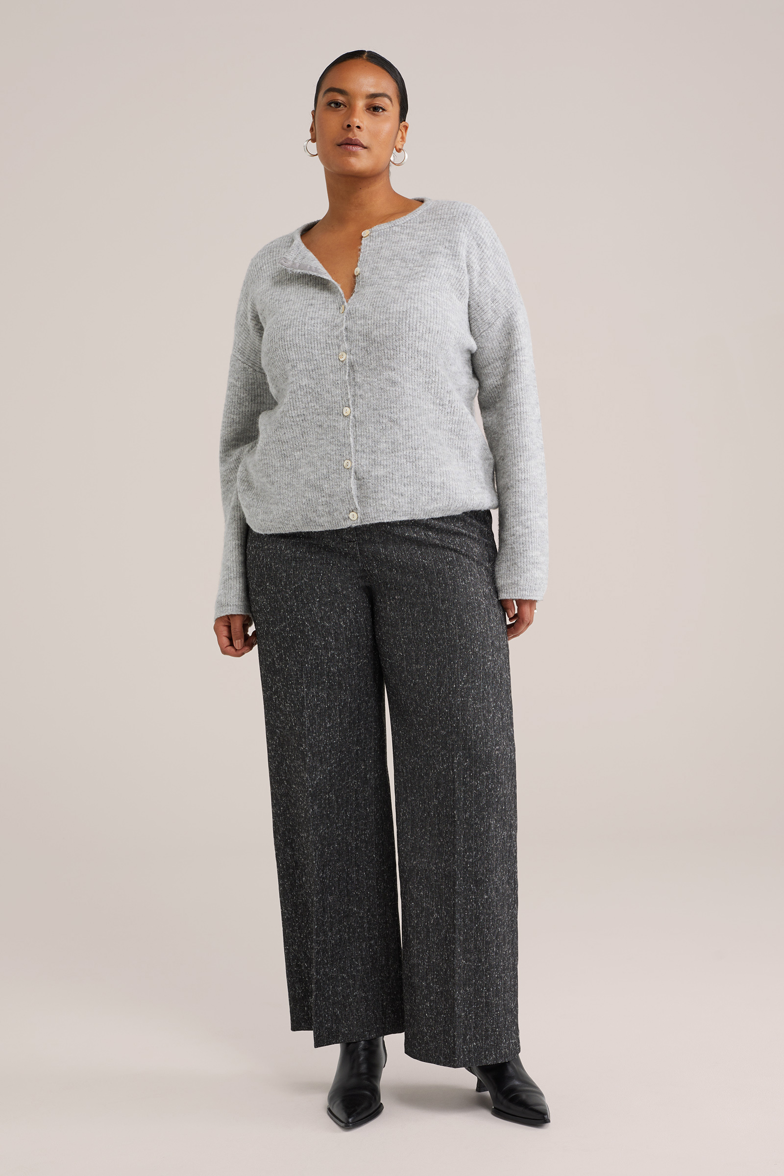 Dames gebreid vest met structuur - Curve