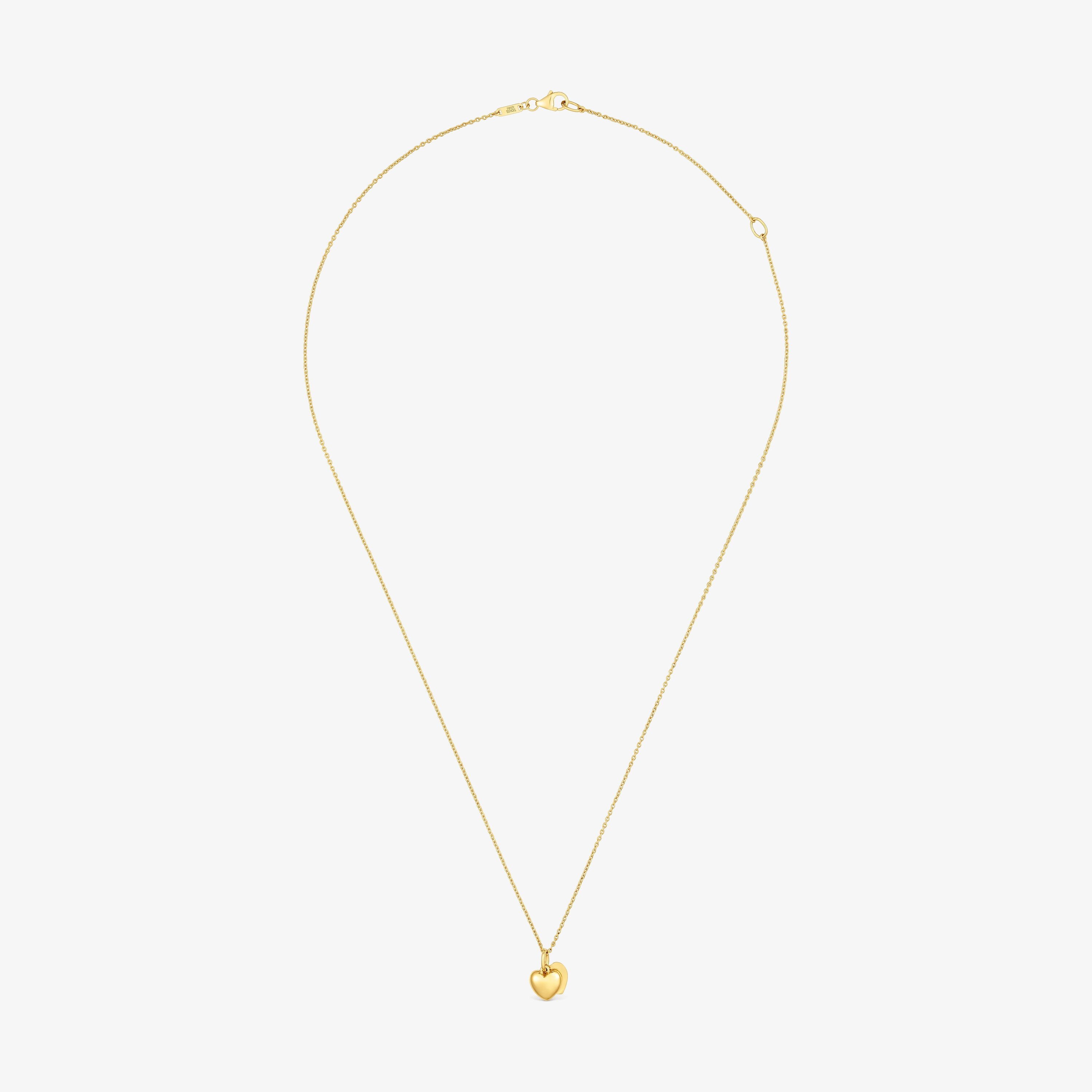 Collar de oro 14 kt doble corazón TOUS Flechazo