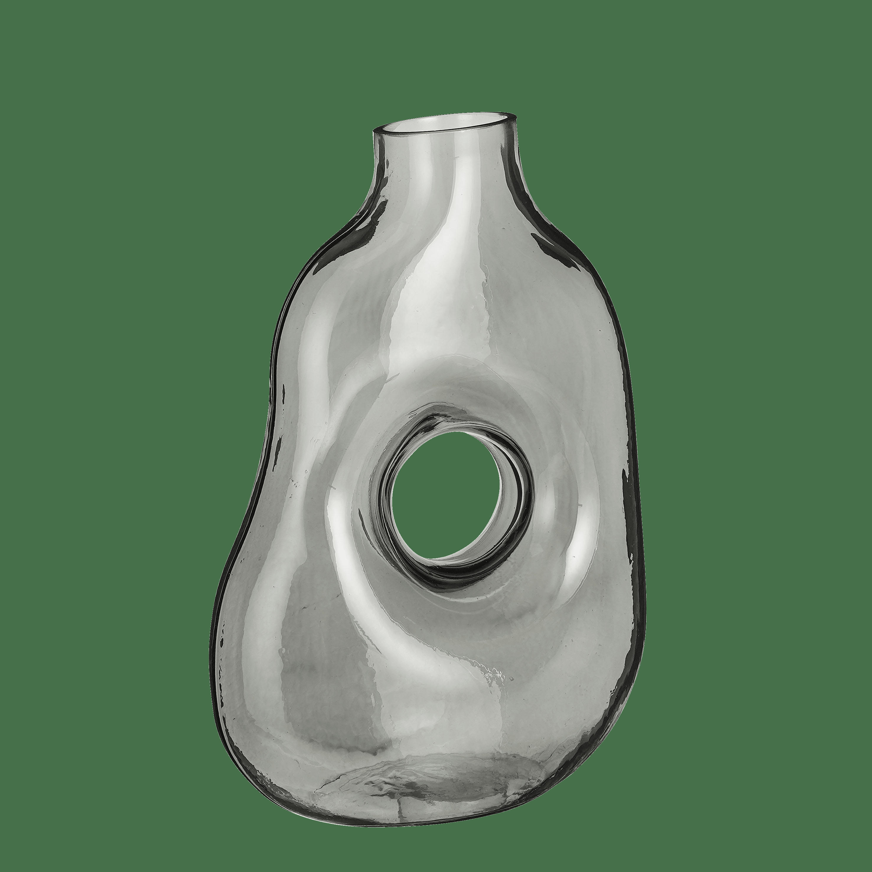 JAY - Vase en verre gris clair H25