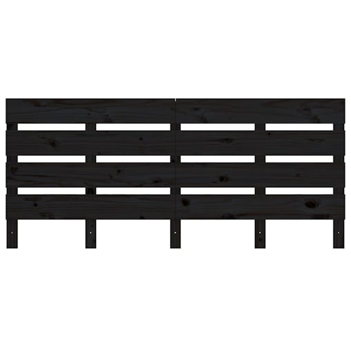 NNEVL Headboard Black 180x3x80 cm Solid Wood Pine