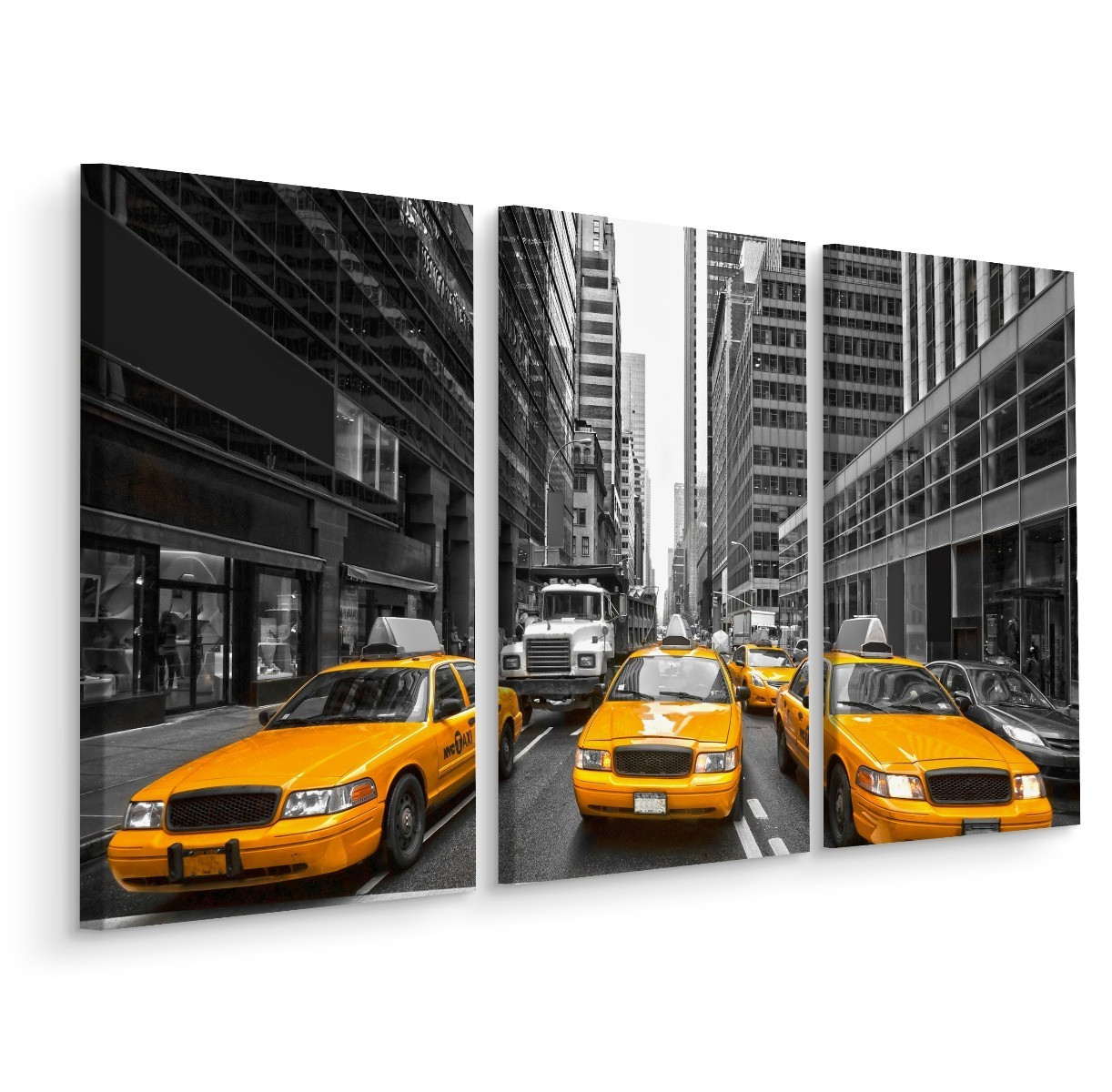 Obraz 3-Częściowy NOWY JORK Taxi Wzór 3D 60x40cm