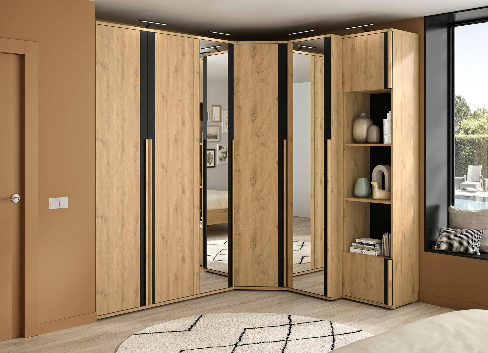 EVA - Dressing d'angle effet bois clair