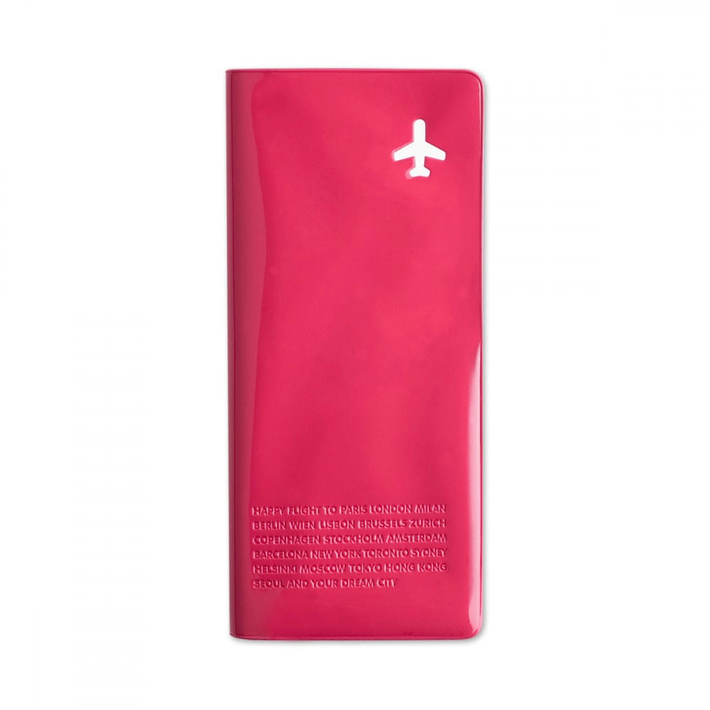 HAPPY FLIGHT - Organiseur de voyage happy flight plastique rose