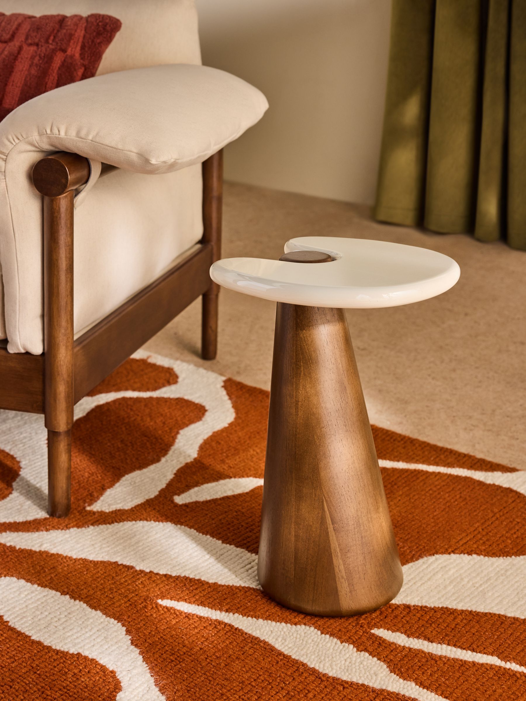 Finlo Side Table in Dark Brown