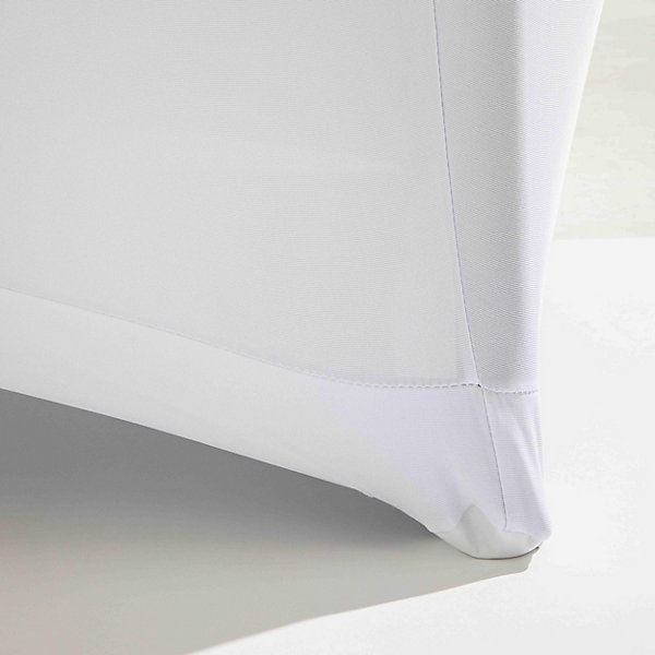 Nappe housse élastique pour table ronde 150cm blancheOviala