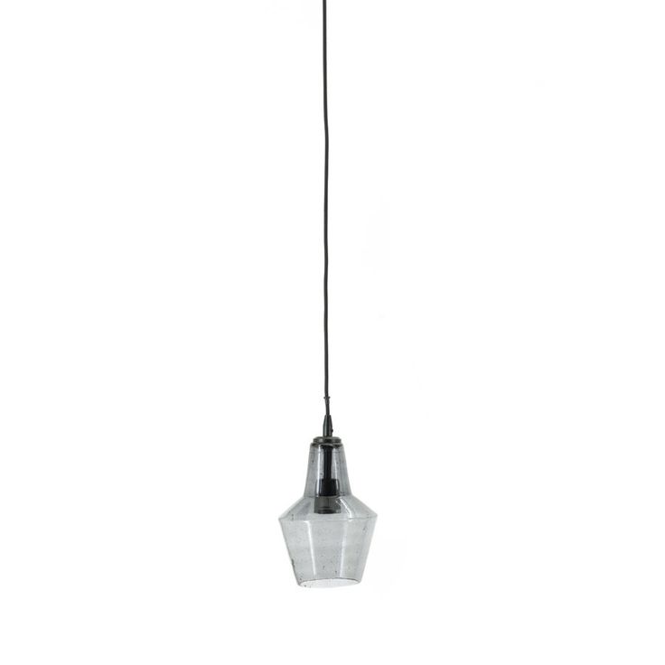 FurniLux Hanglamp Orion Glas, 1-lamps - Zwart - 16x16x28cm