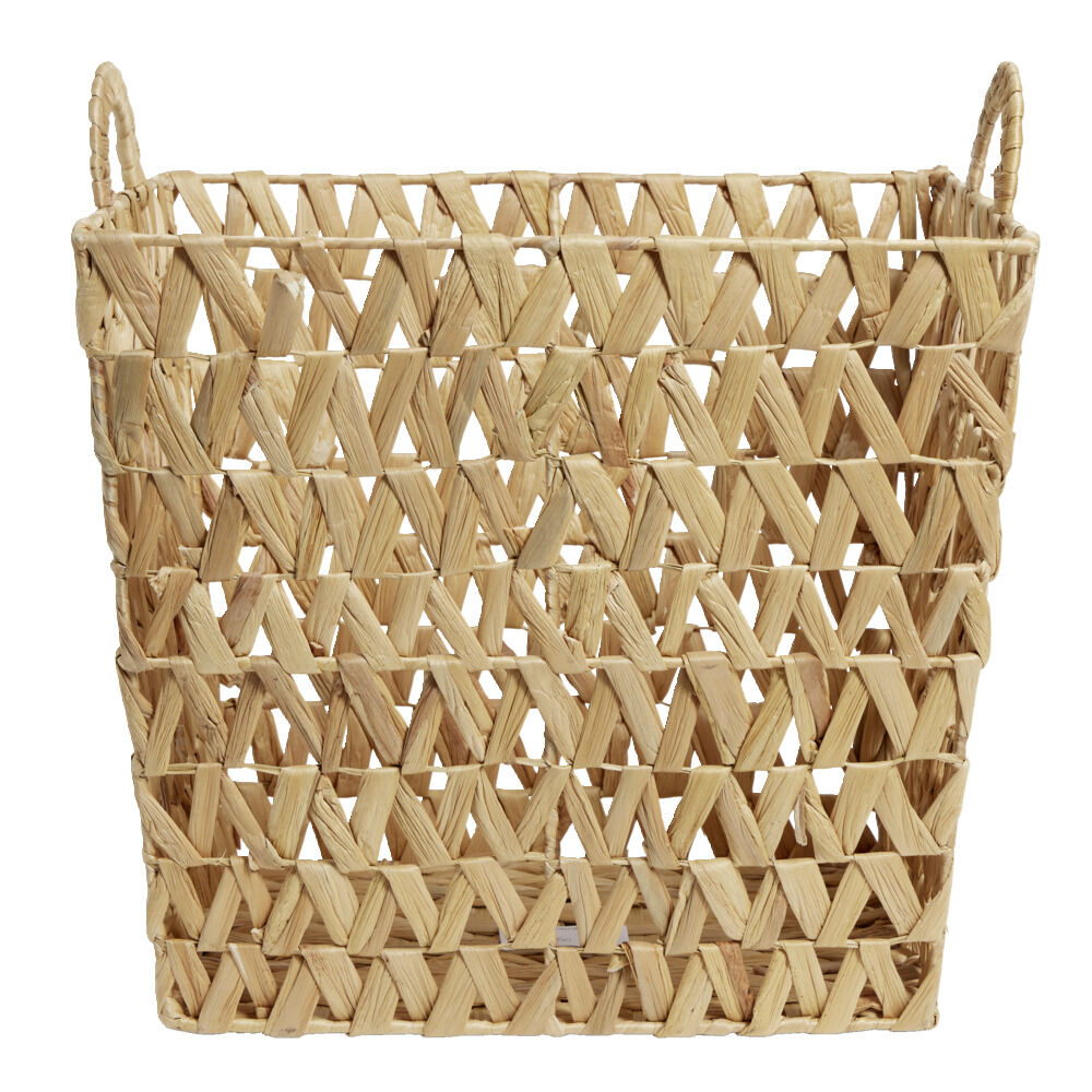 Panier à linge 26L 40xH42,5x28cm jacinthe d'eau et acier