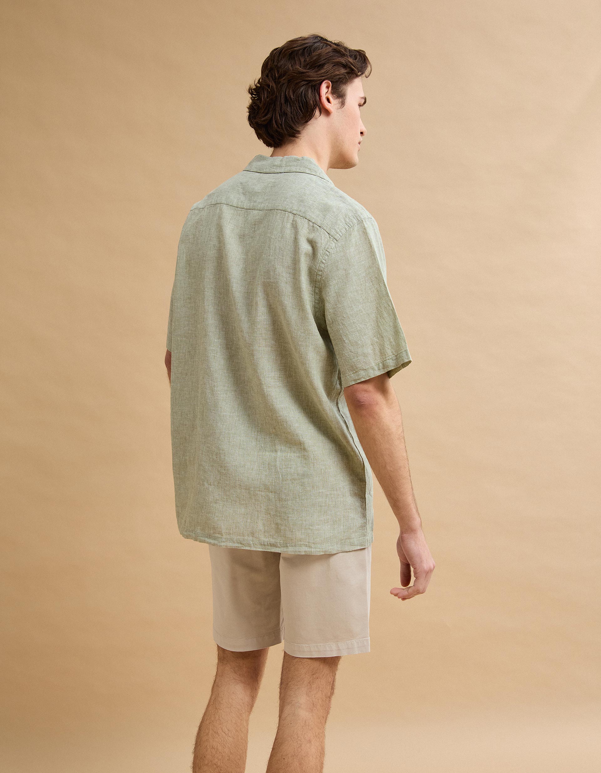 Camisa com Linho, Homem, Verde