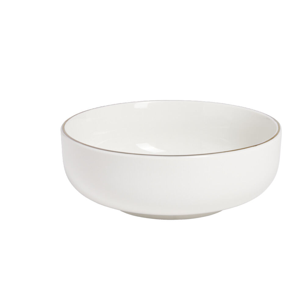 Coupelle Oslo faïence blanche avec bord doré Ø20cm