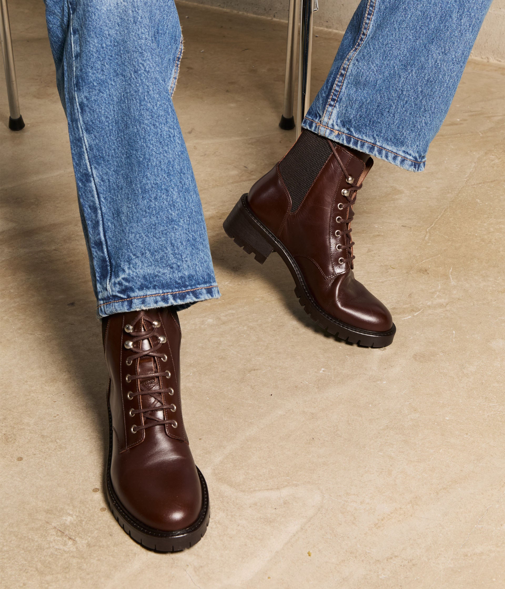 Bottines cuir chocolat Azélie