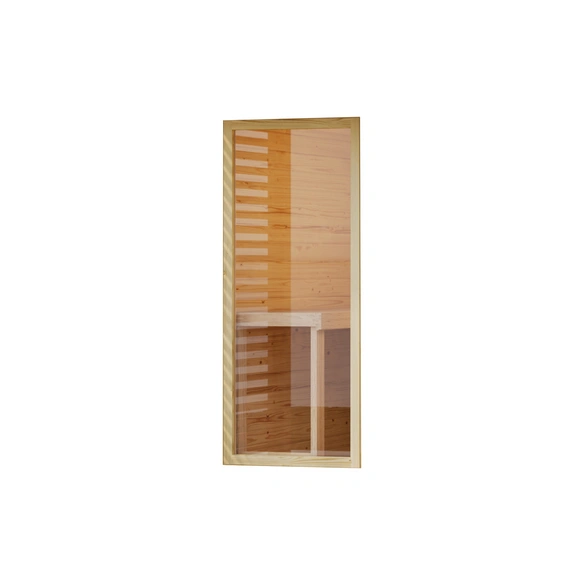 Saunafenster, BxHxT: 84 x 84 x 3,8 cm, Rund, Klarglas, elfenbeinweiß, für Wandstärke: 38 mm